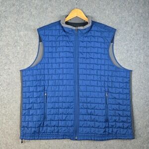 Duluth Trading Puffer Vest Mens 3XL Blue Quilted Full Zip Outdoors Gorpcore